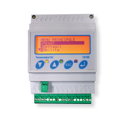 [TECCE100] CENTRALE DETECTION GAZ 2/6 POINTS ALIM 12/24V - SUR RAIL DIN 3 RELAIS 2 SONDES